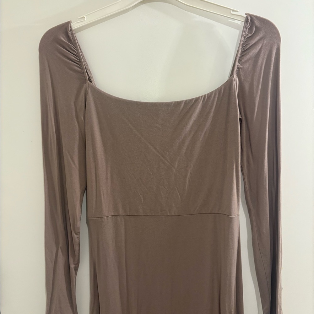 Taupe Long Sleeve Aritzia Wilfred Dress